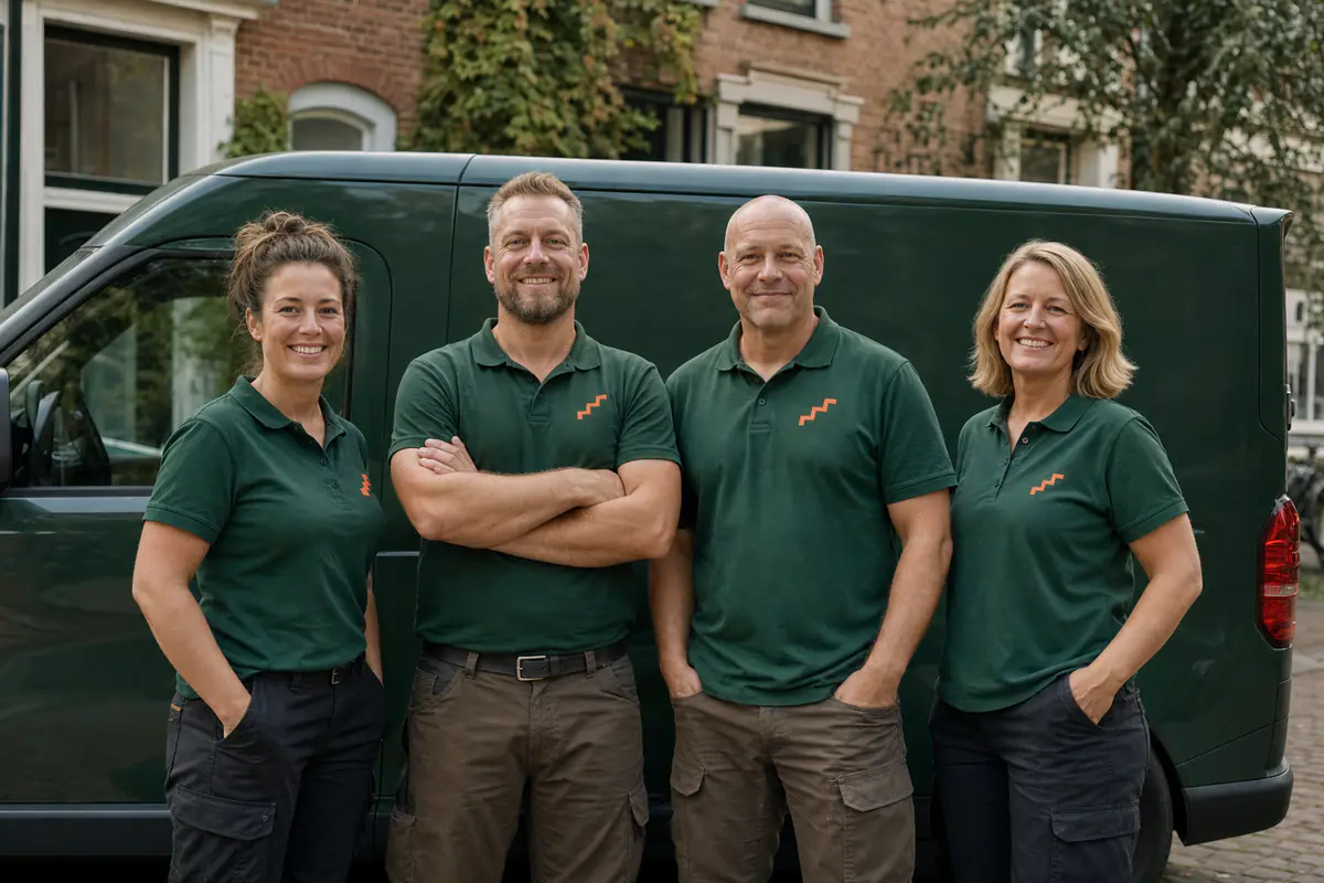 Het team van De Trapliftcentrale bij de servicebus